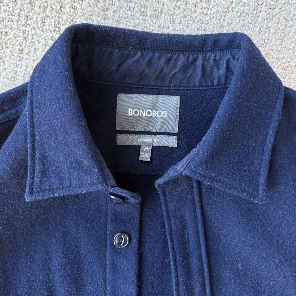 Bonobos Wool Shirt Jacket NAVY (M) - Picture 3 of 6